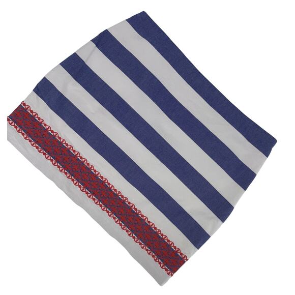 Vineyard‎ Vines Skirt Size 8 Blue/White Stripe Red Embroidery Nautical Americana - Picture 6 of 7